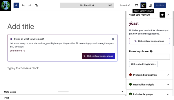 新功能:Yoast AI 内容规划器将空白文章转化为结构化草稿